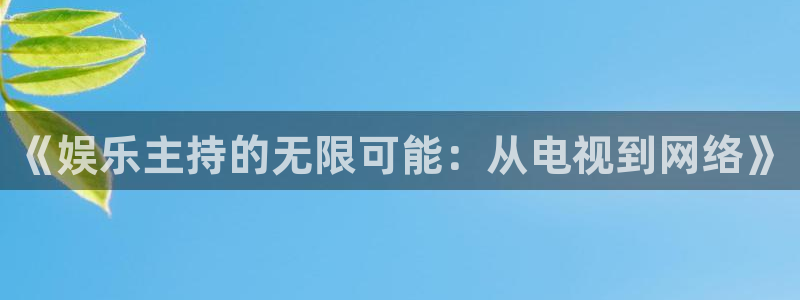 天富平台招商：《娱乐主持的无限可能：从电视到网络》