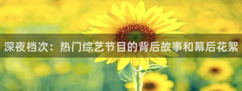 佛山市南海天富平台机电仪器有限公司：深夜档次：热门综艺节目的背后故事和幕后花絮